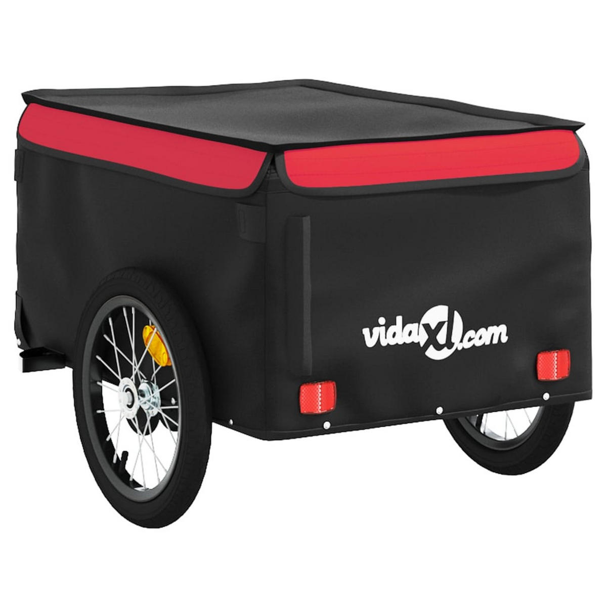 FAHRRADANHÄNGER Schwarz Und Rot 45 Kg Eisen - Rot, Metall (62.5/59/124cm) - vidaXL