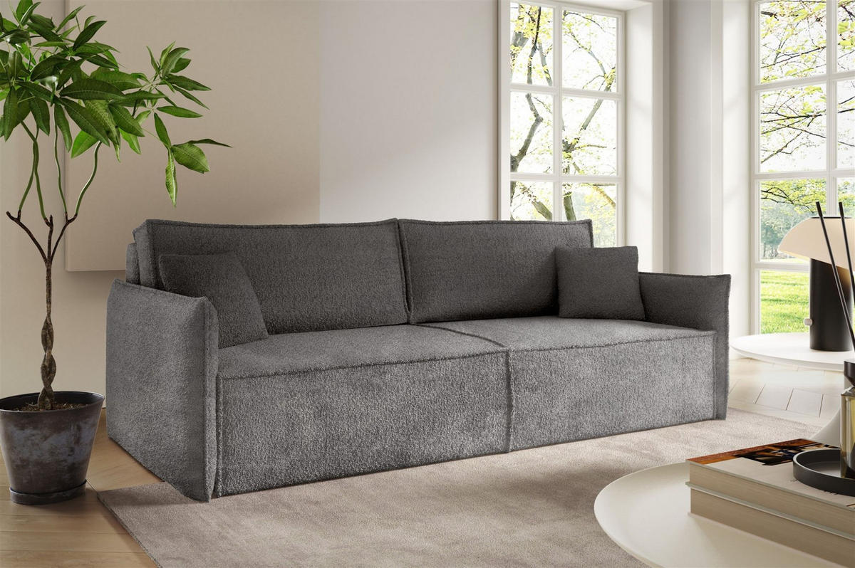 SCHLAFSOFA Lagos - Dunkelgrau, Holzwerkstoff/Textil (221/70/105cm) - Fun Möbel
