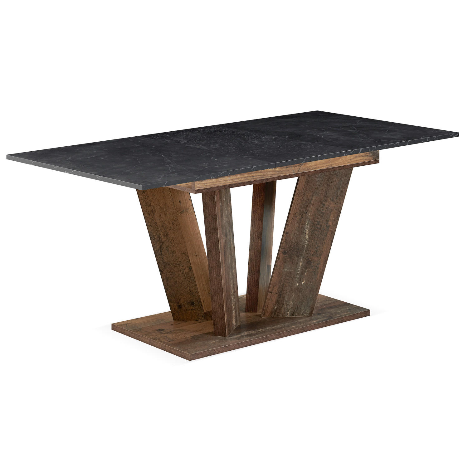 ESSTISCH WILLEM 120-160/80/76 cm - Anthrazit/Sonoma Eiche, Holzwerkstoff (80/120/76cm) - B&D Home