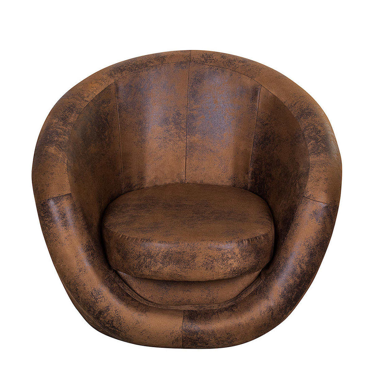 DREHSESSEL - Braun/Grau, Textil (92/75/80cm) - home24