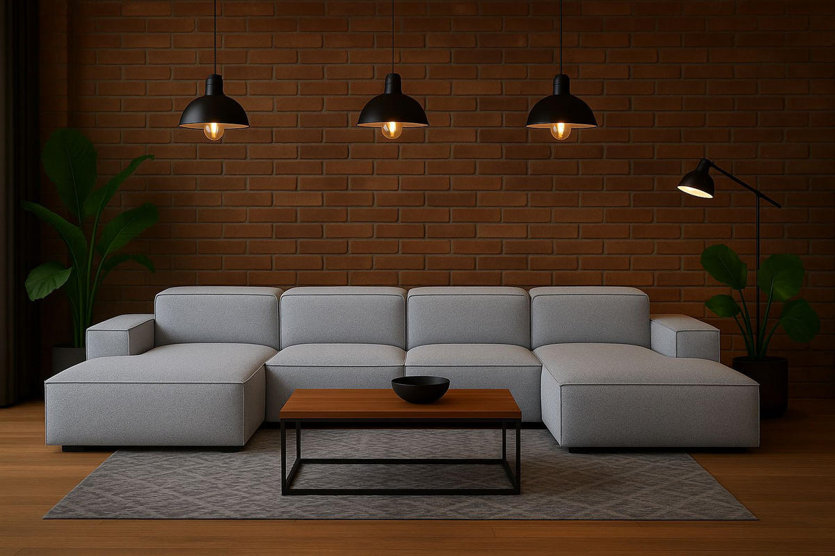 ECKSOFA Cursal U-Form, Stoff Artico, Cement - Grau, Holz (364/166cm) - Kaiser Möbel