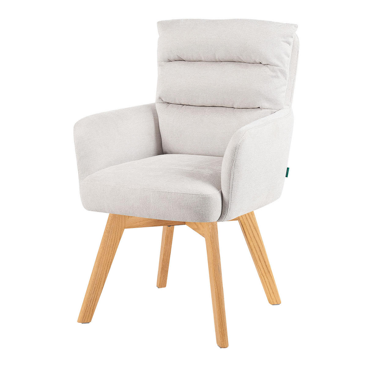 ARMLEHNSTUHL Mika-Joni - Honigeiche/Creme, Eichenholz/Holz (59/94/66cm) - DUBI Möbel