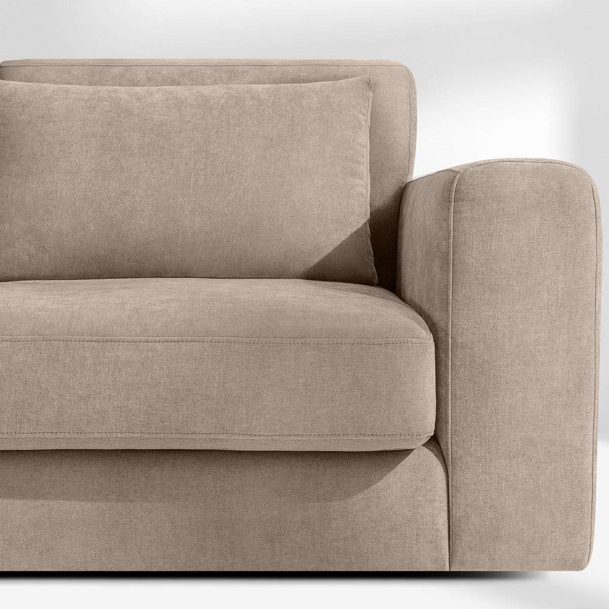 ECKSOFA XL links VERUS - Beige, Holz/Holzwerkstoff (377/328cm) - KONSIMO®