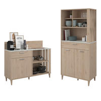 BUFFET Eiche, grau Set 2-tlg. Buffetschrank und Anrichte - Eichefarben/Grau, Holzwerkstoff (120/185/41cm) - Parisot Meuble