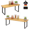 KÜCHENREGAL 2er-Set Bambus - Schwarz, Holz (50/15/16cm) - bremermann