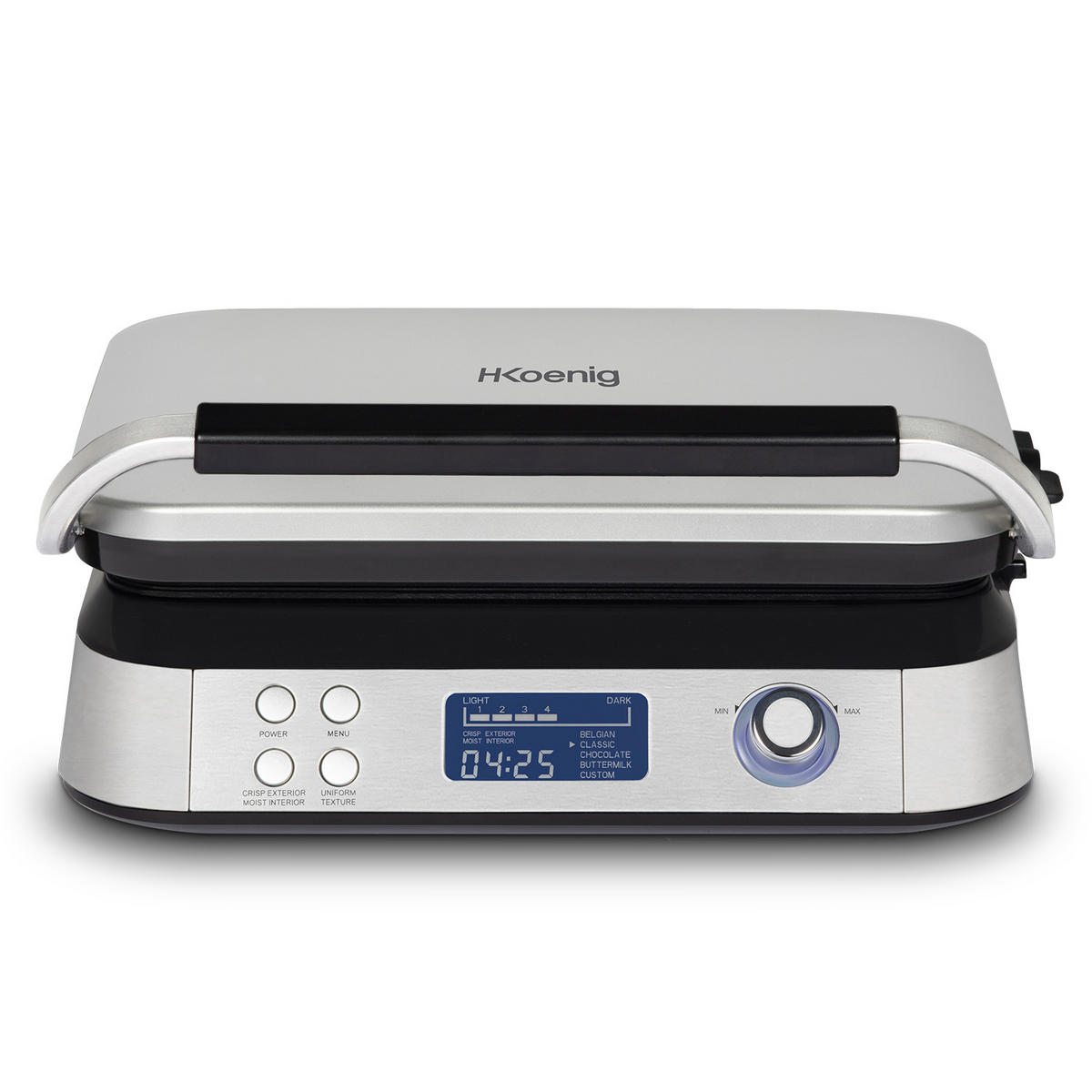 WAFFELEISEN GFX800 Silber, Programmierbares - Schwarz, Metall (32/15.4/27.7cm) - HKoenig