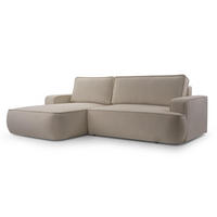 ECKSOFA L Form Ablia Beige 267/168/87 cm mit Schlaffunktion L - Beige/Schwarz, Kunststoff/Textil (168/267cm) - AX Living