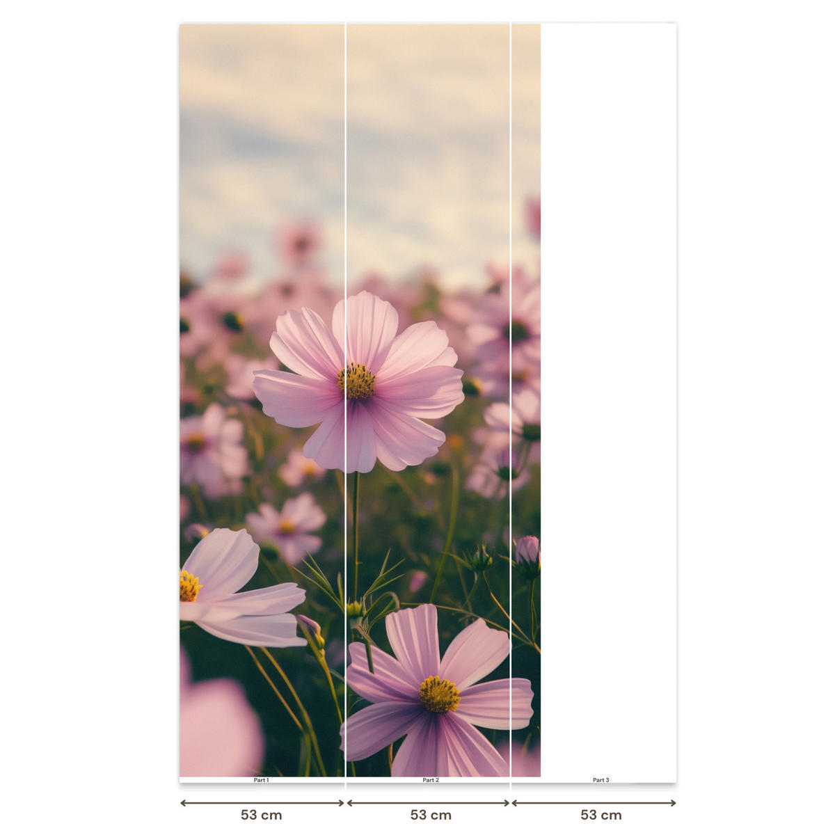 TAPETE - Blumen - Lila - Unscharf - 120x260 cm - Rosa, Papier (120/260cm) - OnlyWow