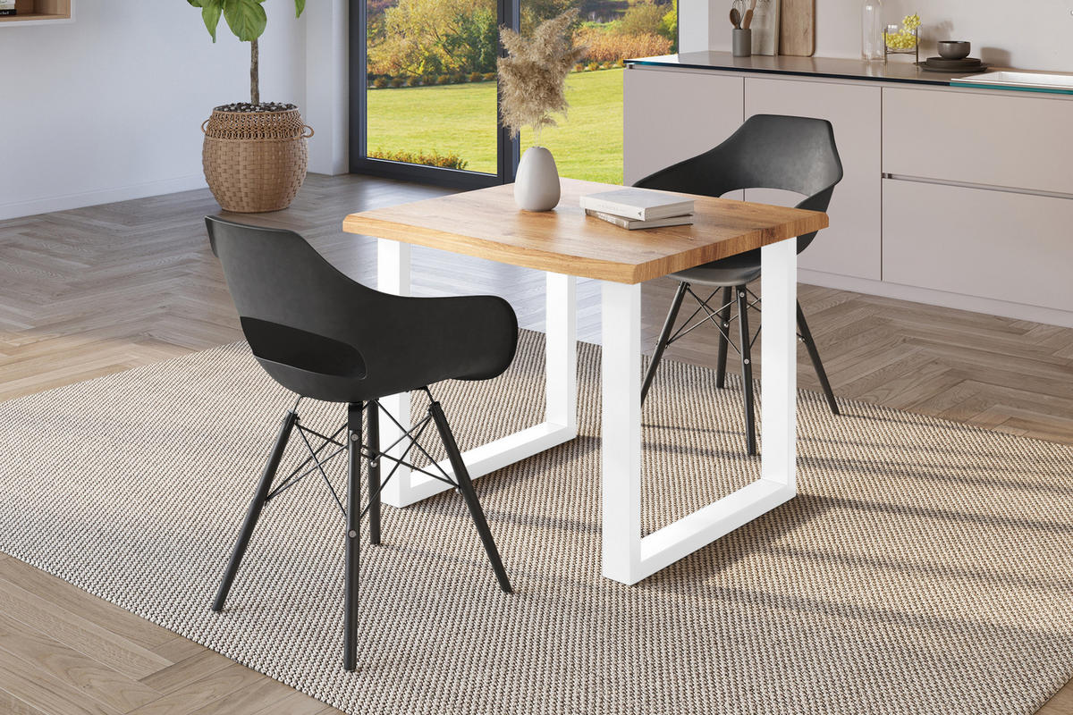 ESSTISCH JULIUS U - Wildeiche/Eichefarben, Holz (80/80/77cm) - SAM