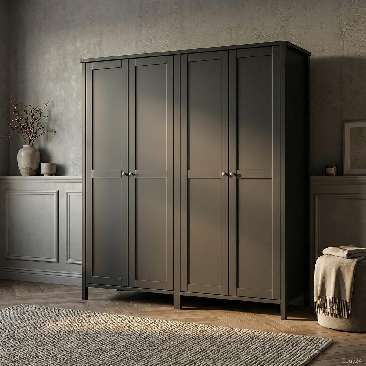 KLEIDERSCHRANK Tromsø Mokka lackiert 178/50/195 cm - Mokka, Holzwerkstoff (178/195/50cm) - ebuy24