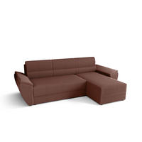 ECKSOFA L REBI L2 Poso 29 Rechts mit Schlaffunktion, Koralle, L-Form - Bordeaux, Textil (251/140cm)