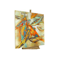 ACRYLBILD HANDGEMALT 80/80 cm - Gelb, Holz/Textil (80/80cm) - KUNSTLOFT