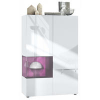 VITRINE Morena Einsatz in Brombeer Hochglanz - Brombeere, Holzwerkstoff (91.5/136.5/37cm) - Vladon