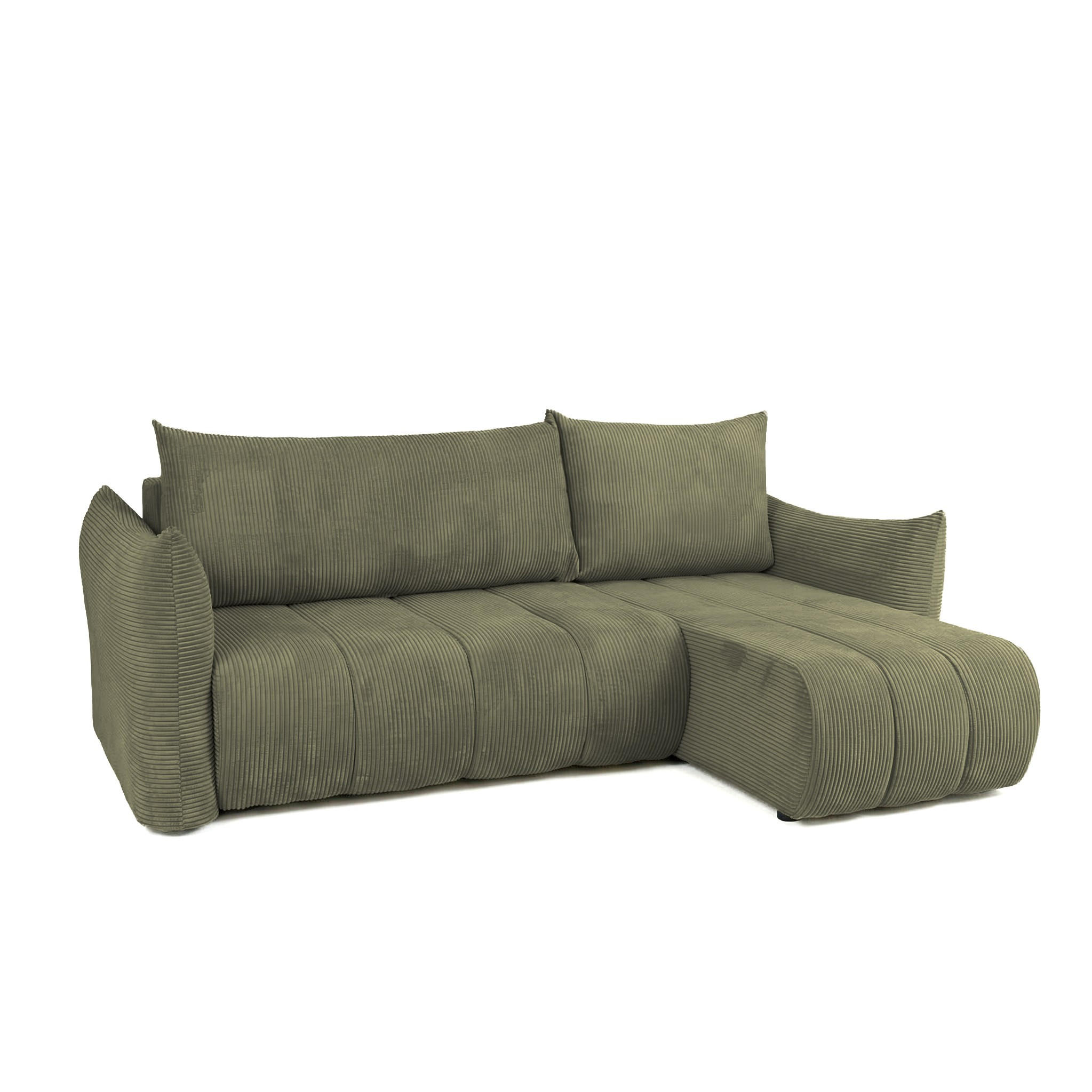 ECKSOFA Ontario Xs Mit Schlaffunktion - Olivgrün, Holzwerkstoff/Textil (226/154cm) - Fun Möbel