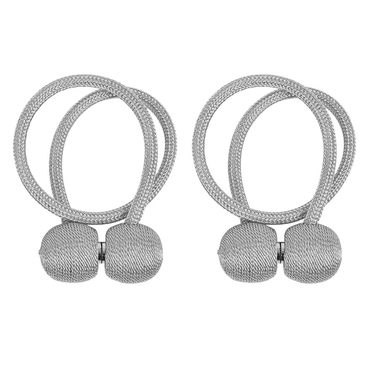 RAFFHALTER SET Gardinenklammer 40/3 cm (2-tlg.) - Grau, Kunststoff (3/3/41cm) - Intirilife