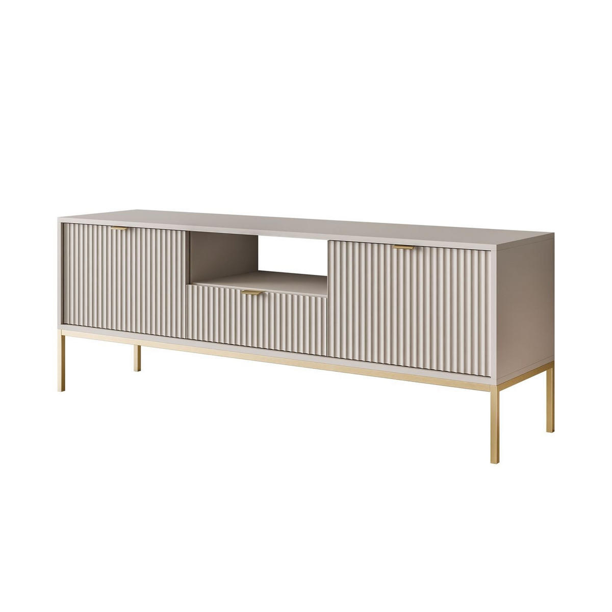 TV-ELEMENT CORTADO GOLD RTV154 KASCHMIR - Beige, Holzwerkstoff (154/56/39cm) - Lookway