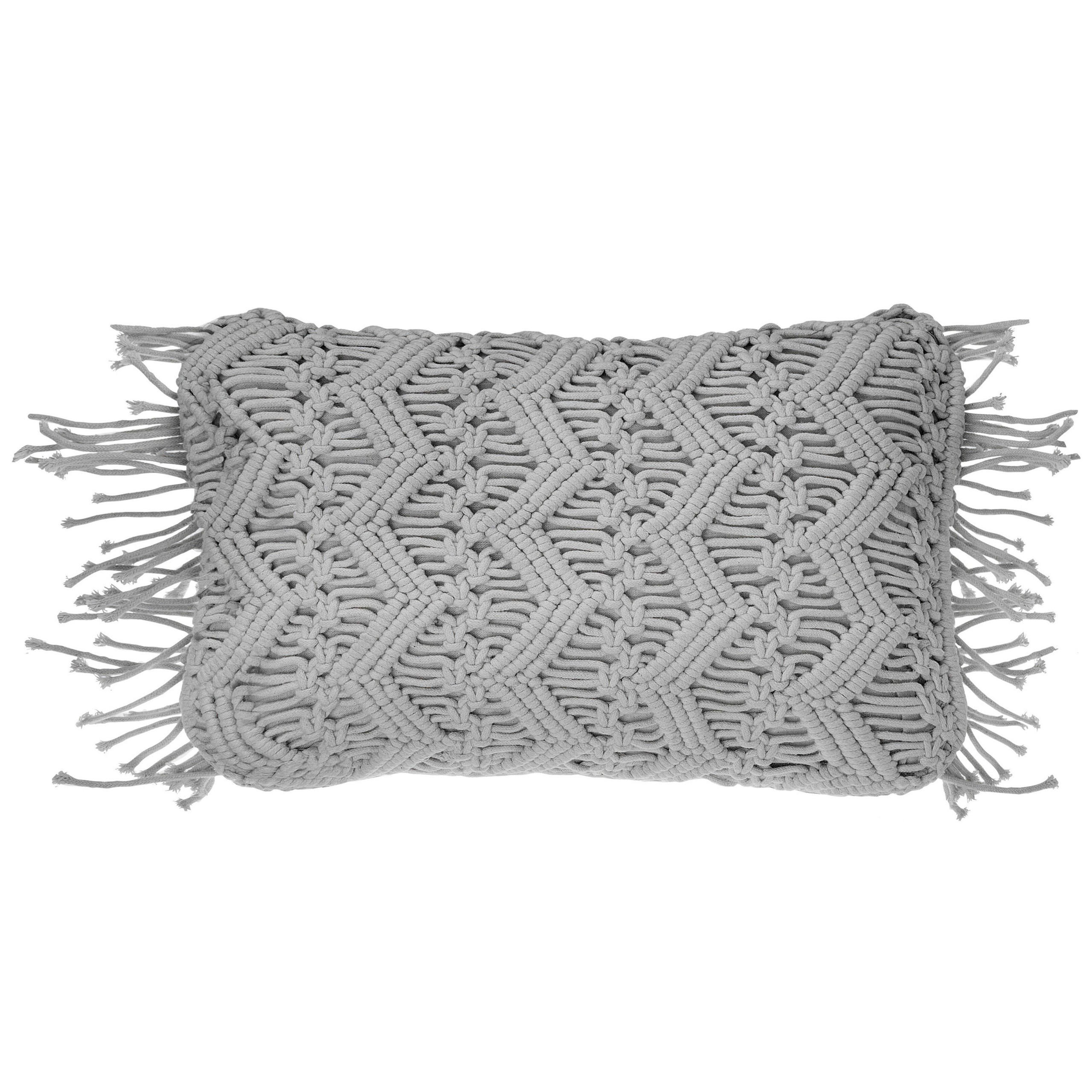 DEKOKISSEN Hellgrau 30/45 cm Kirikkale - Hellgrau, Naturmaterialen/Textil (30/45cm) - Beliani