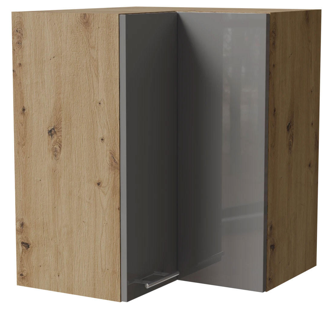 Feldmann-Wohnen Eckhängeschrank Grau, Eiche Artisan 60x72x60 cm