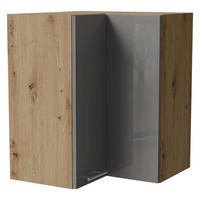 ECKHÄNGESCHRANK Essen W12/60 Grau Hochglanz / Eiche Artisan Matt 60 / 60 / 72cm - Eiche Artisan/Grau, Holz/Holzwerkstoff (60/72/60cm) - Feldmann-Wohnen