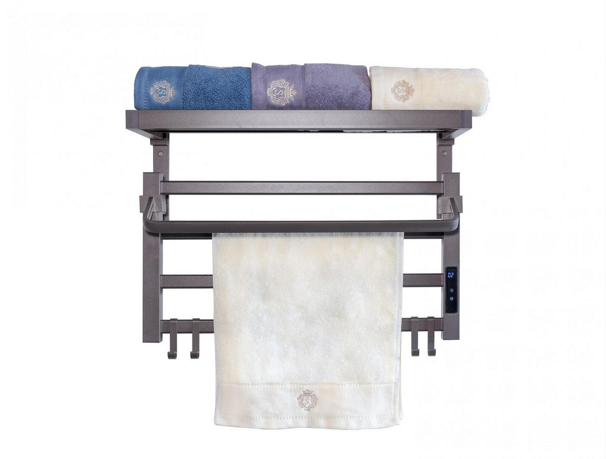 HANDTUCHTROCKNER Grau mit Elektrosystem und Wandhalterung 55 W - Grau, Metall (57/39/27cm) - Purline