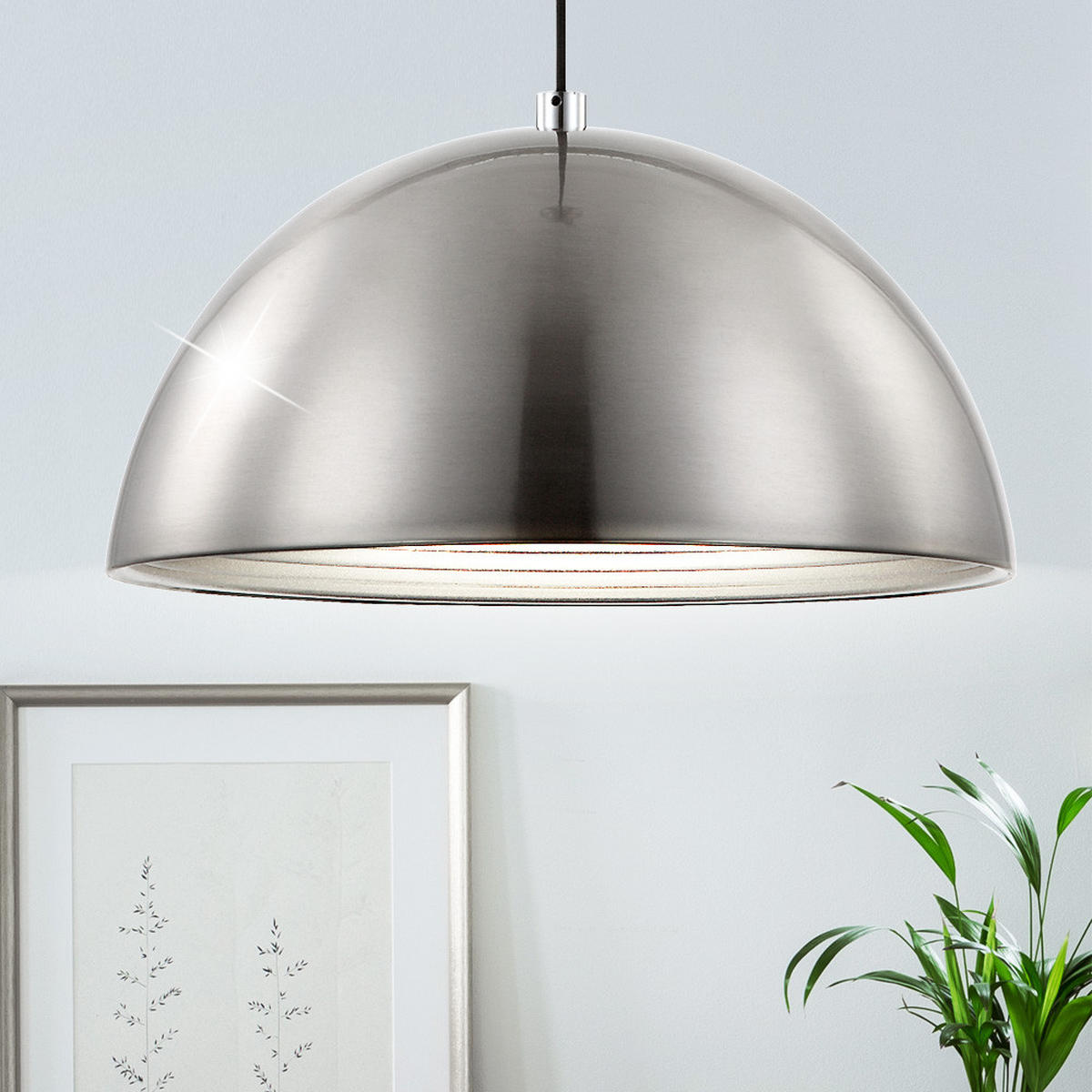 HÄNGELEUCHTE Aluminium Silber Rund - Silberfarben, Metall (40/40/128cm) - Globo Lighting