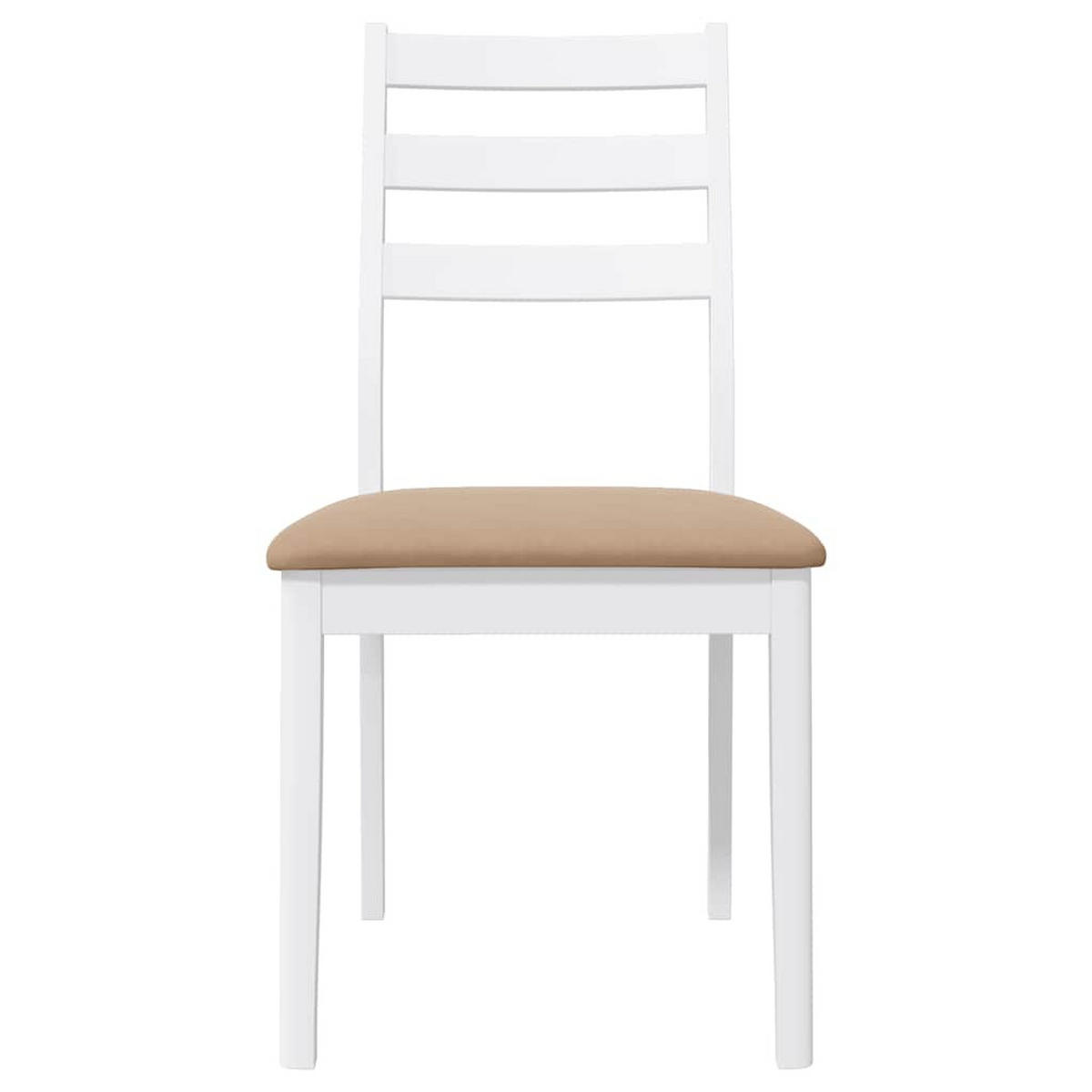 ESSZIMMERSTÜHLE mit Kissen 2 Stk. Weiß Massivholz Gummibaum 48.5*49*90cm - Weiß/Braun, Holz (48.5/90/49cm) - ZMH