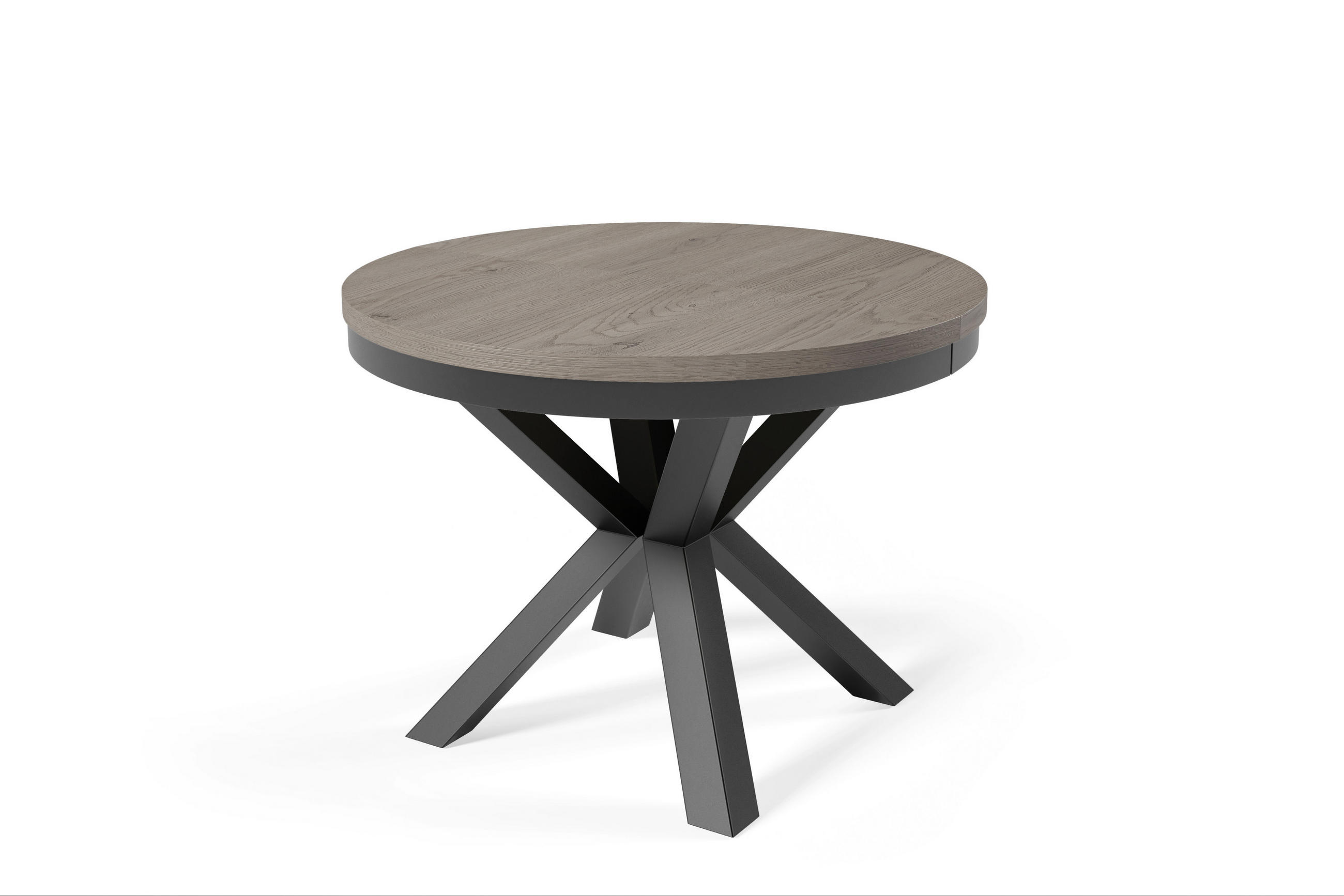 ESSTISCHE NORVIX - Sandfarben/Schwarz, Holzwerkstoff (120/120/76cm) - Meblini