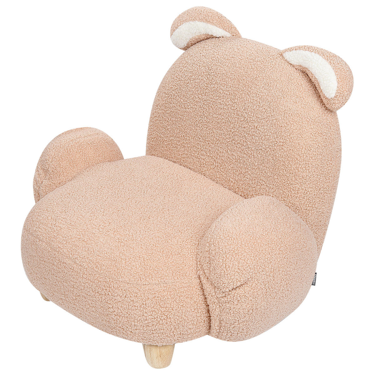 GYEREKFOTEL Teddy hatású bézs Állat alakú Nyúl Kanna - bézs, műanyag/textil (65/45/51cm) - Beliani