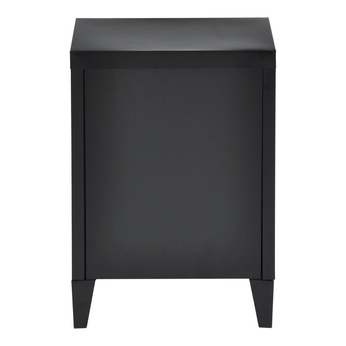 NACHTSCHRANK-SET 2 TLG. Inari - Schwarz, Metall (40/57/30cm) - [en.casa]