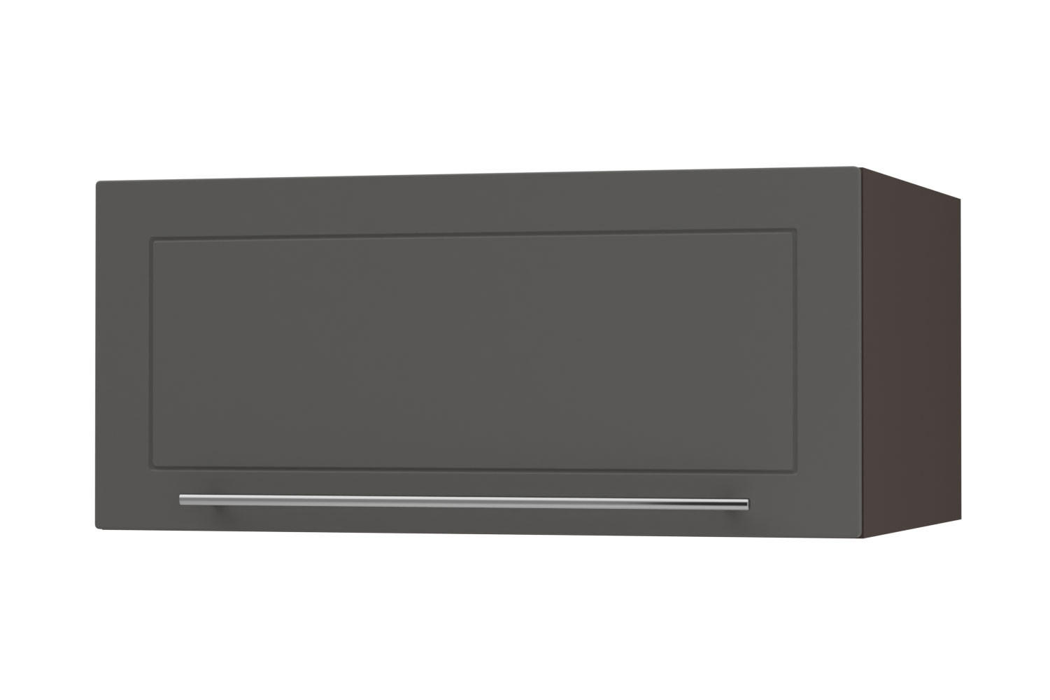 KLAPPHÄNGESCHRANK Kvantum W6B/80 Graphit Matt / Lava Matt 80 / 59 / 36cm - Dunkelgrau/Graphitfarben, Holz/Holzwerkstoff (80/36/59cm) - Feldmann-Wohnen