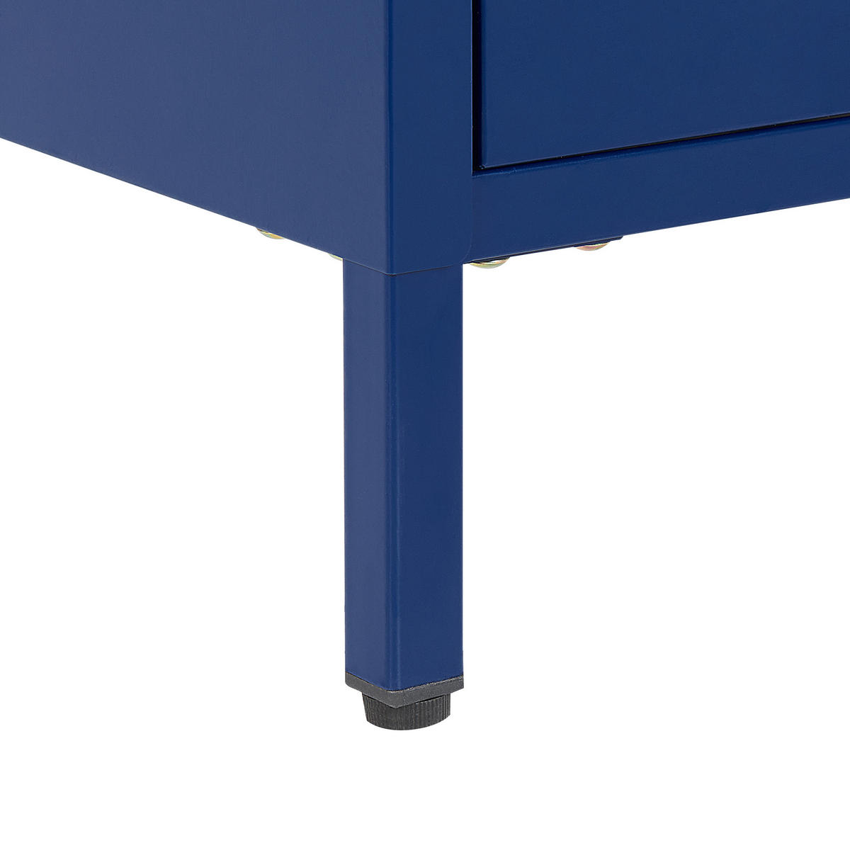 NACHTTISCH blau 2 Schubladen Kylea - Blau/Goldfarben, Metall (43/55/40cm) - Beliani