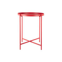 BEISTELLTISCH Meseta Rot 40/40/49 cm - Rot, Metall (40/40/49cm) - Leitmotiv