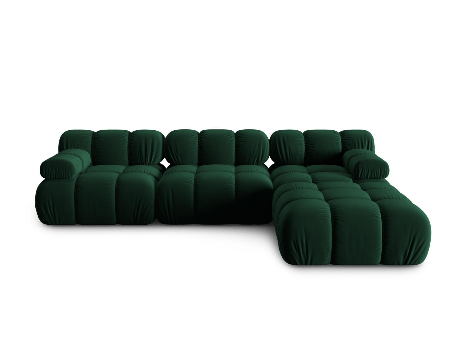 MODULARES-SOFA Bellis aus Samt flaschengrün 4 Sitzplätze - Grün, Textil (188/63/282cm) - Micadoni
