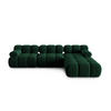 MODULARES-SOFA Bellis aus Samt flaschengrün 4 Sitzplätze - Grün, Textil (188/63/282cm) - Micadoni