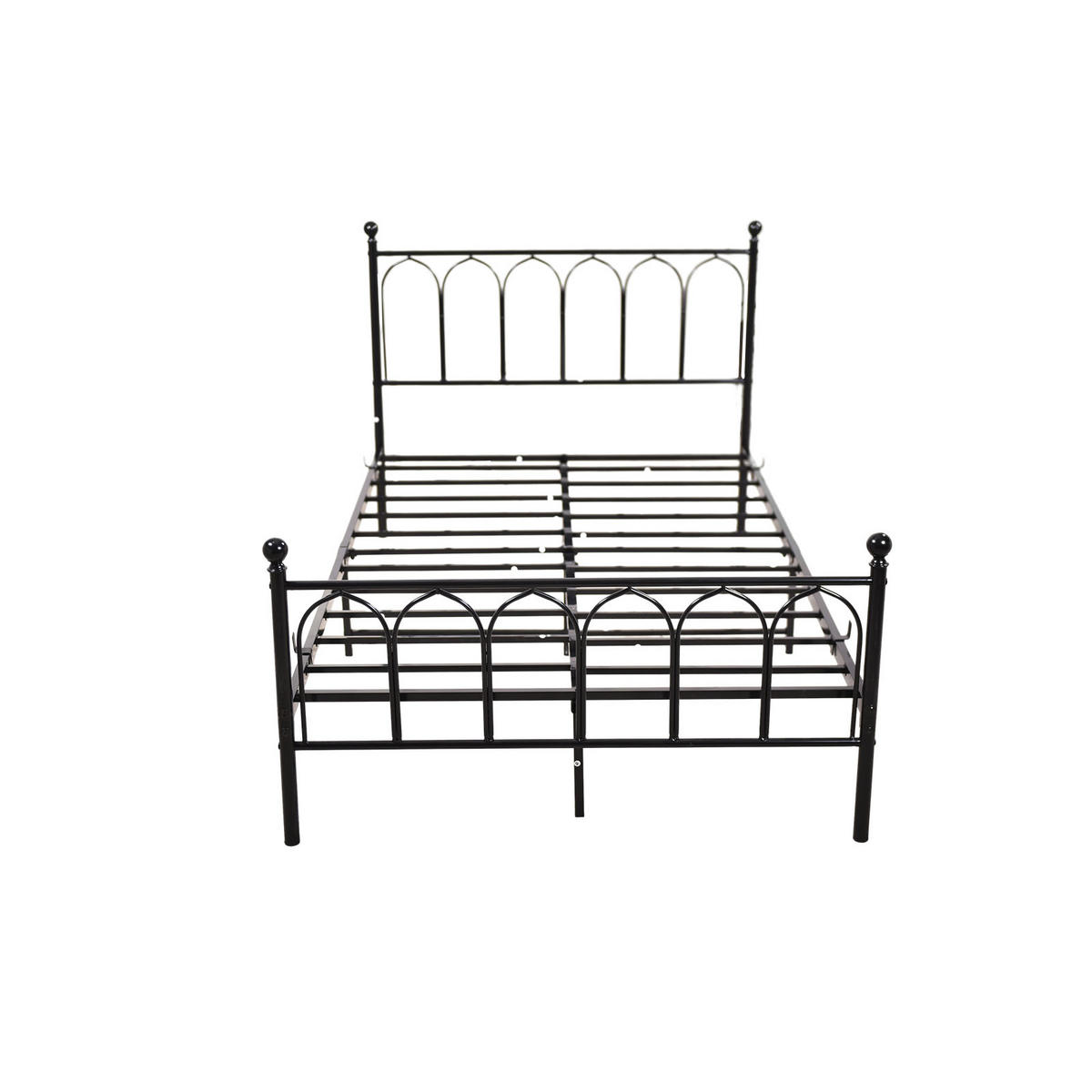 EINZELBETT 140/200 cm Schwarz Bettgestell aus Metall - Schwarz, Metall (140/200cm) - OKWISH