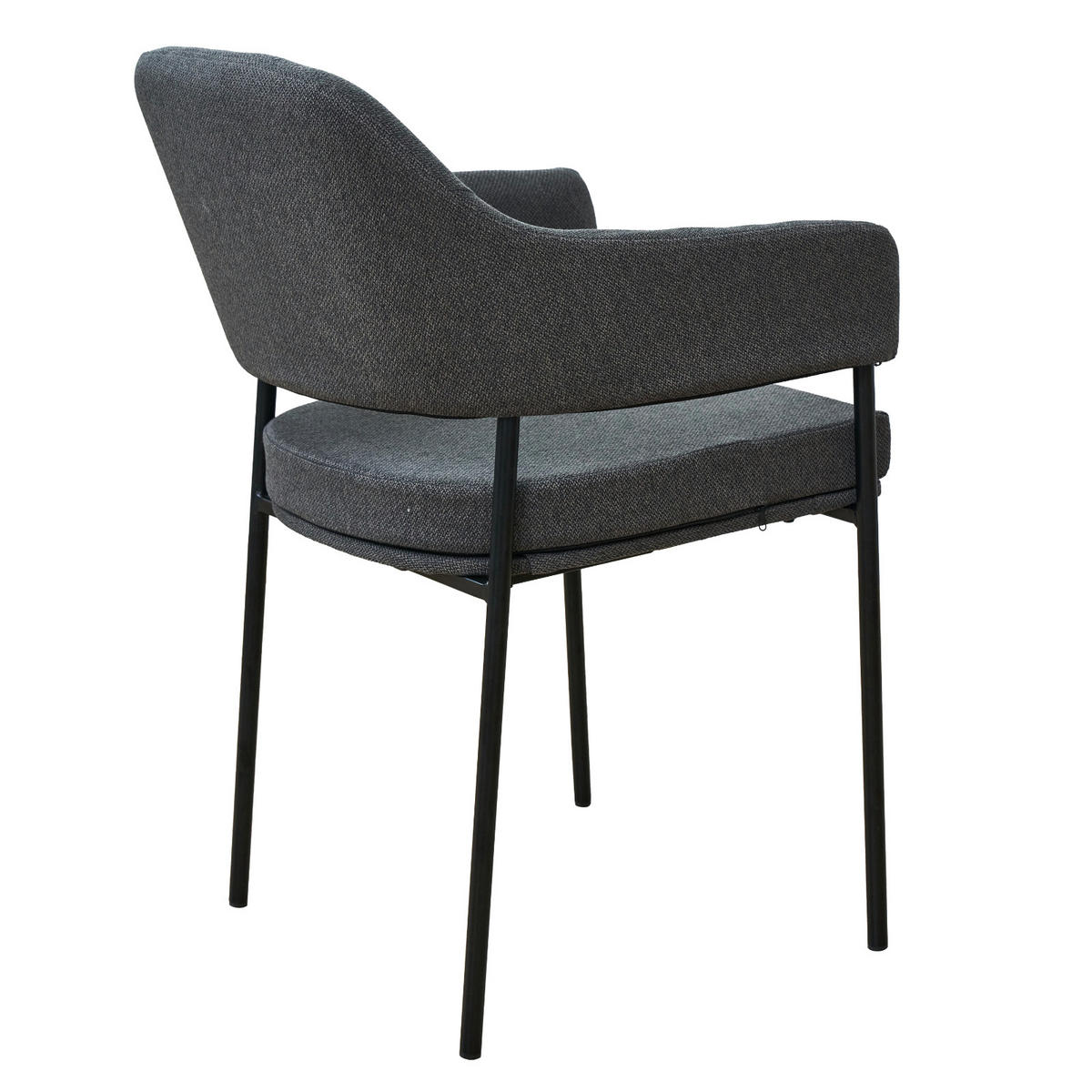 ESSZIMMERSTÜHLE SCARLETT (2er Set) - Schwarz/Grau, Textil/Metall (51/85/53cm) - SVITA