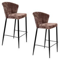BARHOCKER Georgia Rückenlehne 73 cm Lila - 2 er Set - Flieder, Holz (54/101/56cm) - Dutchbone