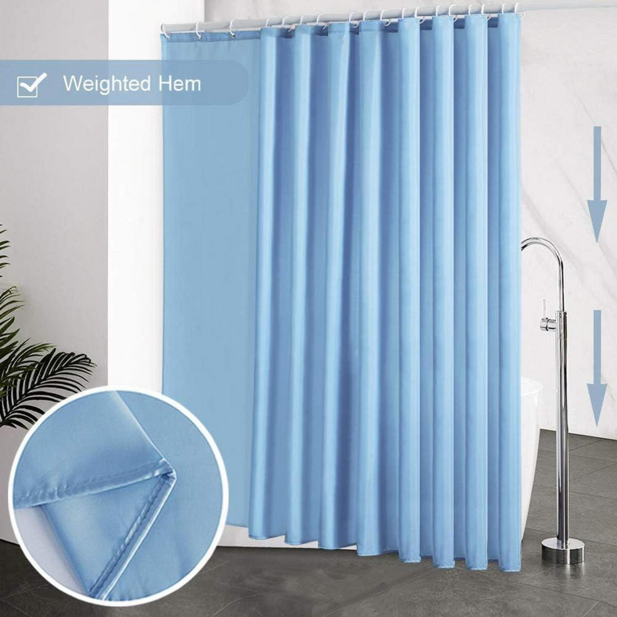 DUSCHVORHANG Hellblau 275 x 180 cm - Hellblau, Textil (275/180cm)