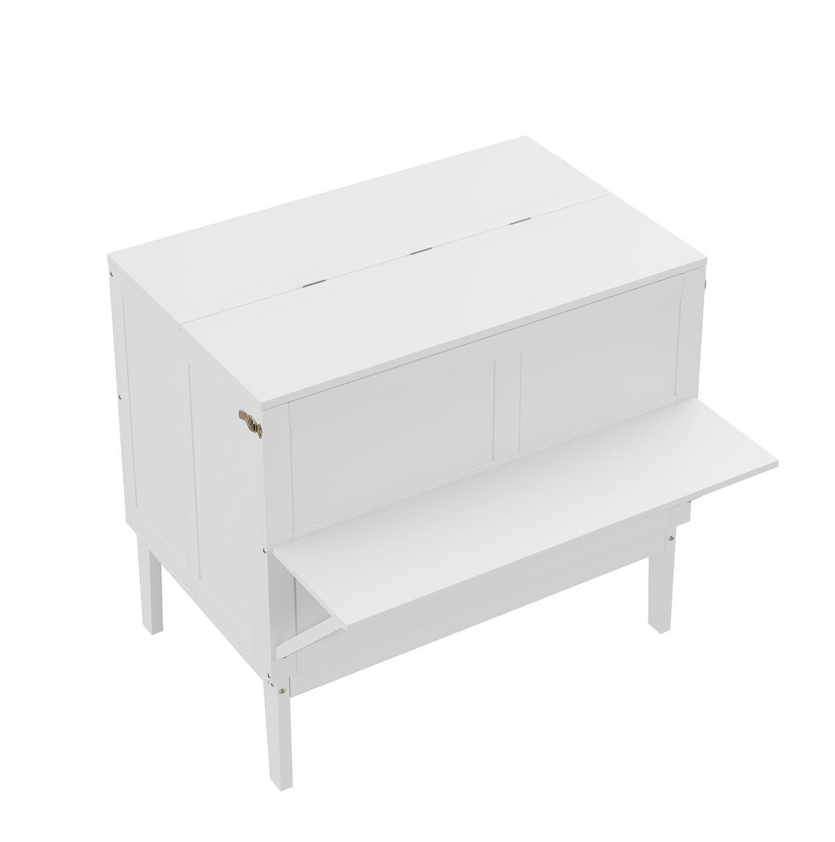 BETT vertikal klappbar 90x200 cm Weiß mit Stauraum - Weiß, Holzwerkstoff (90/200cm) - Beauniv