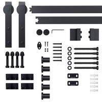 SCHIEBETÜRSYSTEM - Schwarz, Metall (40/0.6/200cm) - HOMCOM