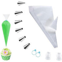 SPRITZBEUTEL Set 100 Stück mit 6 Spritztüllen und 2 Kupplungen - Transparent, Kunststoff (26.4/1.8/39.2cm)