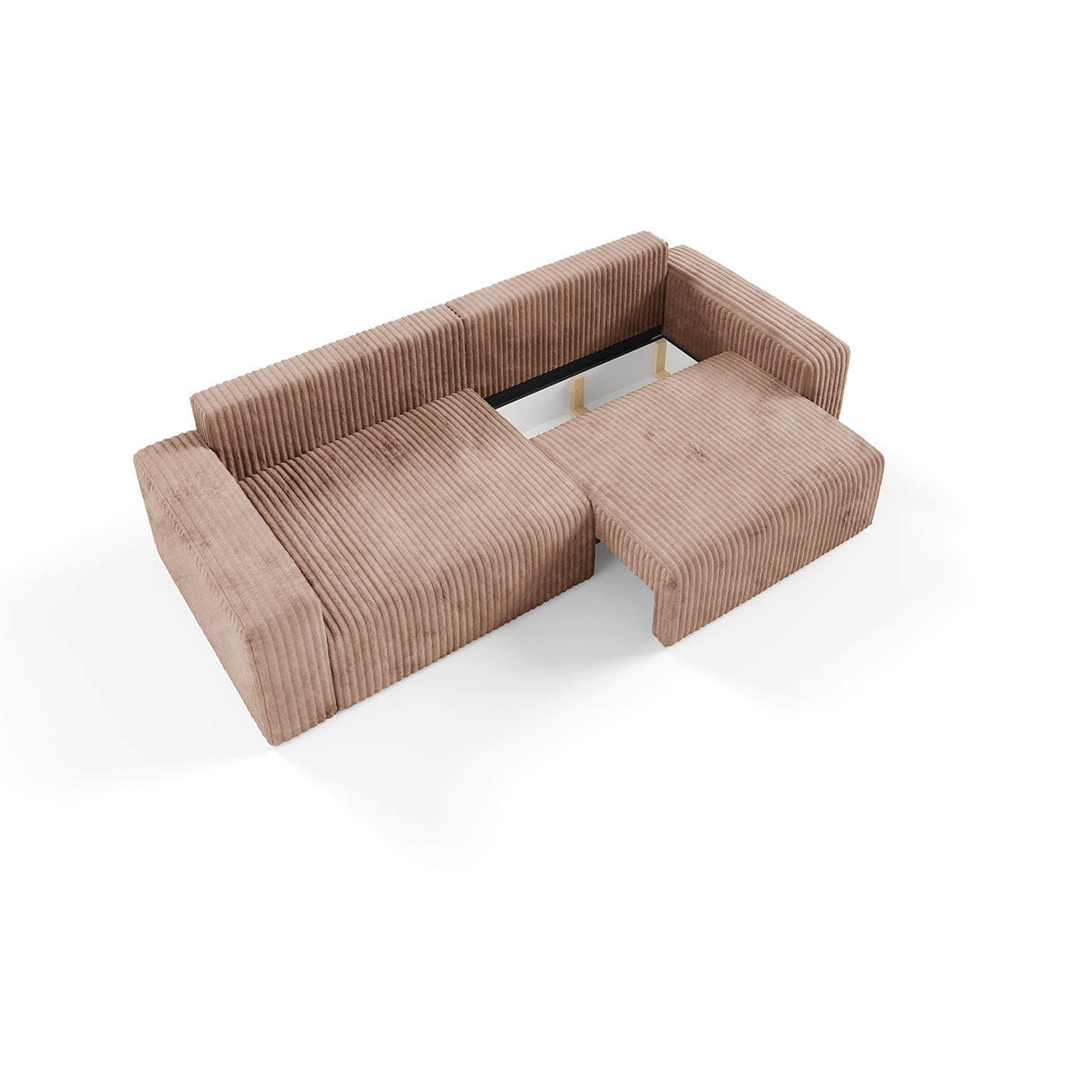 SOFA Angela 3 Sitzplätze Hellbraun - Braun, Holz (252/86/105cm) - Petits-meubles