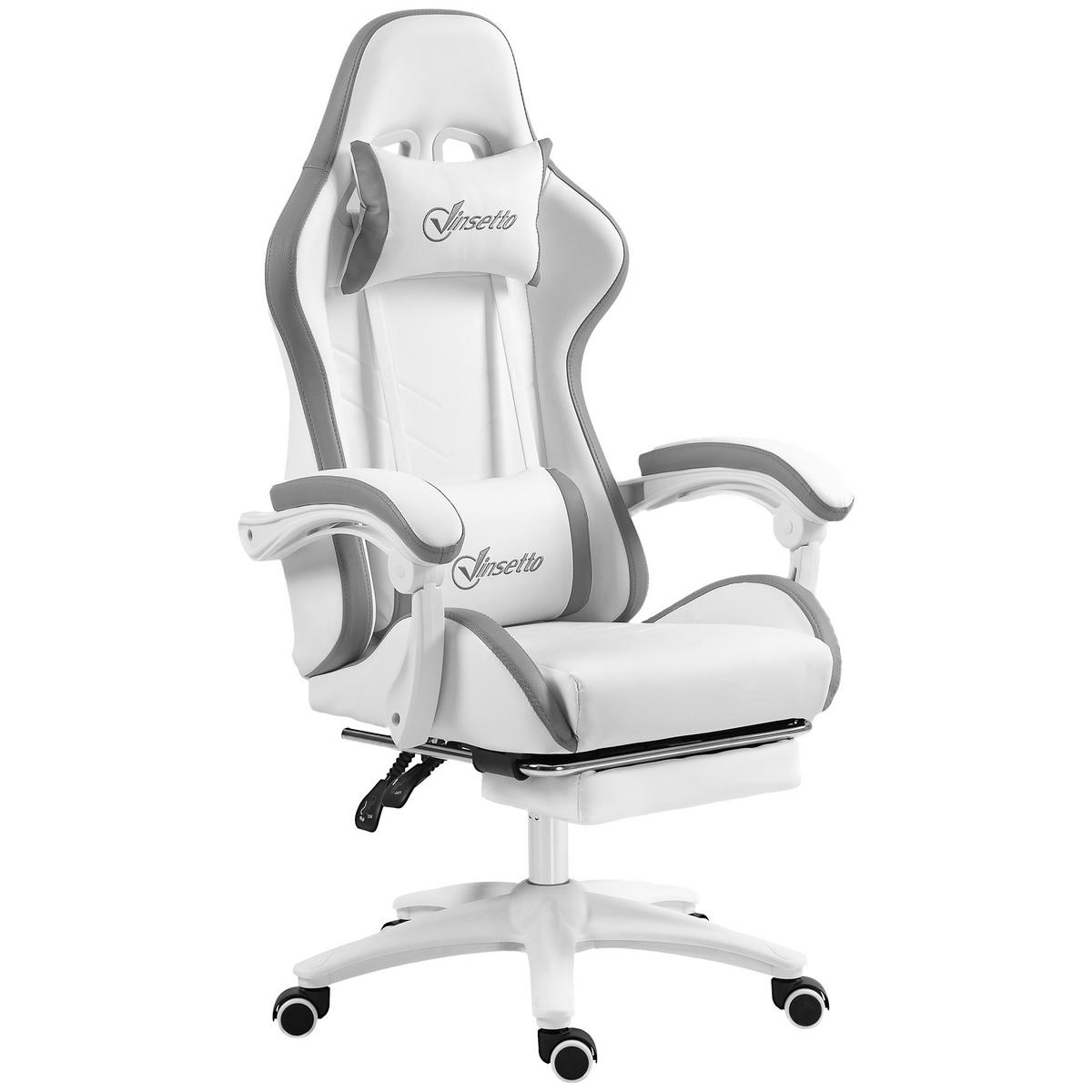 GAMING-STUHL Grau 65.0/65.0/129.0 cm - Grau, Kunststoff (65/129/65cm)