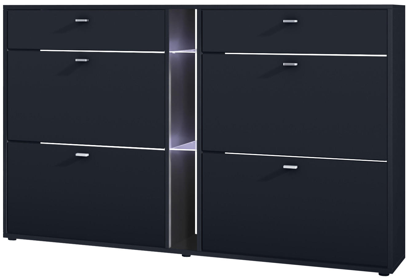 SCHUHSCHRANK Today Fronten in Schwarz matt - Schwarz, Holzwerkstoff (155.5/95/28cm) - Vladon