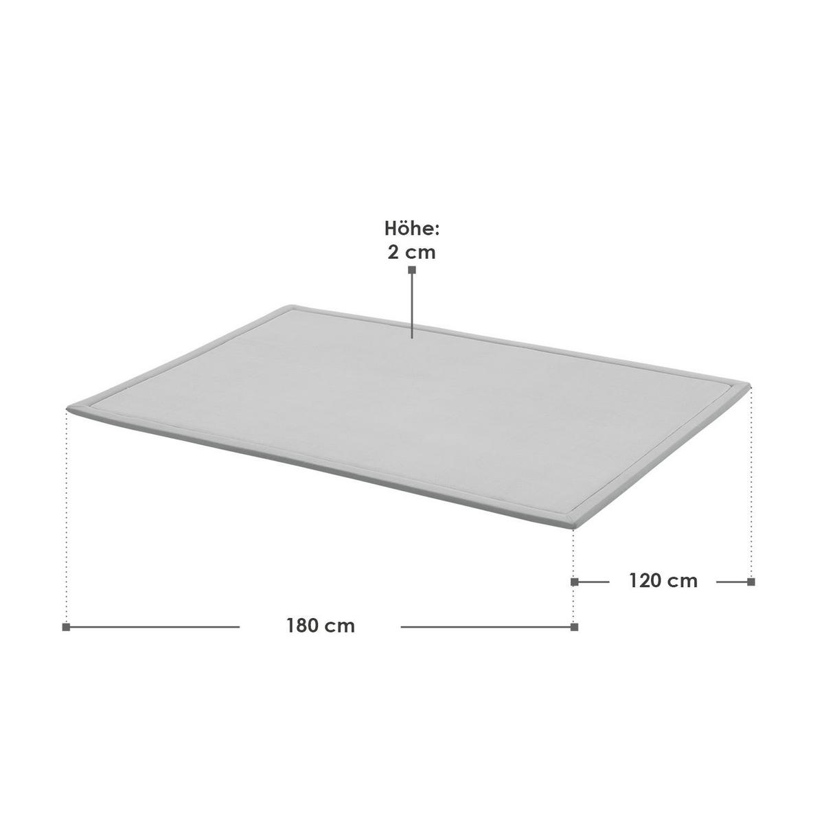 SPIELMATTE Maila grau 180 x 120 cm - Grau, Textil (120/2/180cm) - Juskys