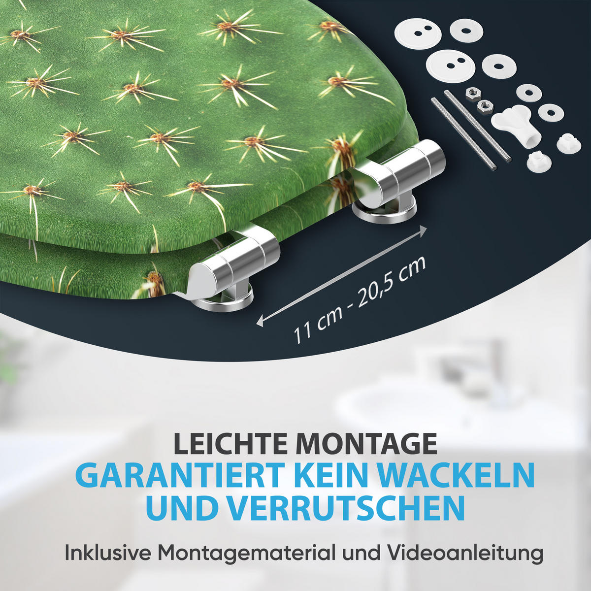 WC-SITZ mit Absenkautomatik Kaktus - Grün, Holzwerkstoff (38/6/47cm) - Sanilo