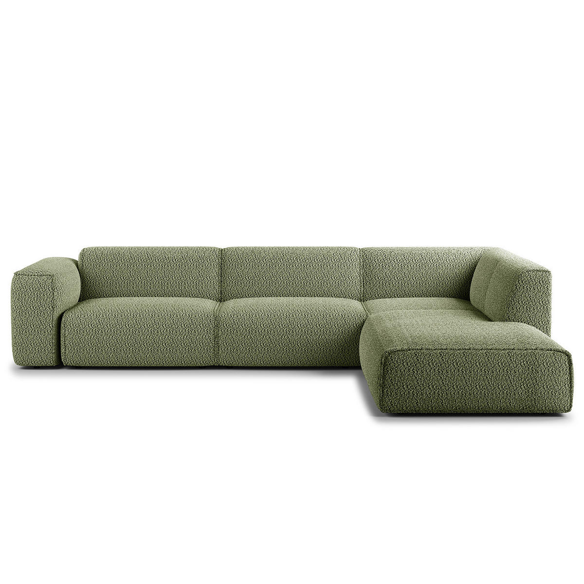 3-SITZER ECKSOFA mit Recamiere - Schwarz/Grün, Kunststoff/Textil (295/231cm) - home24