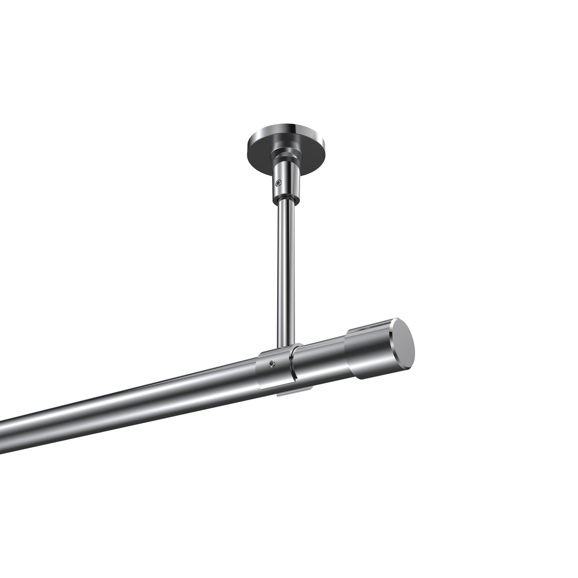 GARDINENSTANGEN-SET Sonette Santo 100 cm, 1-läufig, 20 mm Ø Chrom - Chromfarben, Metall (100cm) - INTERDECO