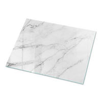 TISCHPLATTE 80x60 cm Marmorierte Oberfläche - Weiß/Grau, Glas (80/60/0.4cm) - TULUP