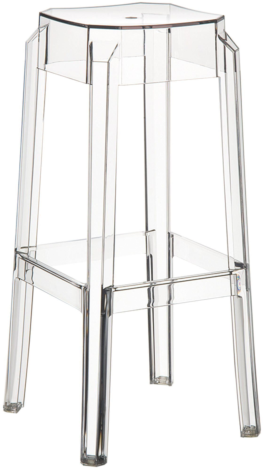 BARHOCKER Kunststoff transparent - Eukalyptusholzfarben/Transparent, Kunststoff (36/75/36cm) - CLP